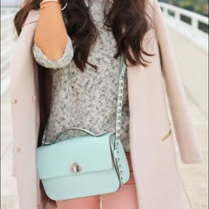 Rebecca Minkoff Blake Mint Leather Cross Body Bag